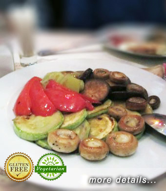 Zucchini, eggplant, paprika, tomato and mushrooms (champignons).